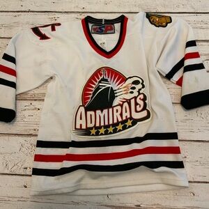 Team Signed Norfolk Admirals AHL Jersey Kids L/XL Chicago Blackhawks Reebok CCM